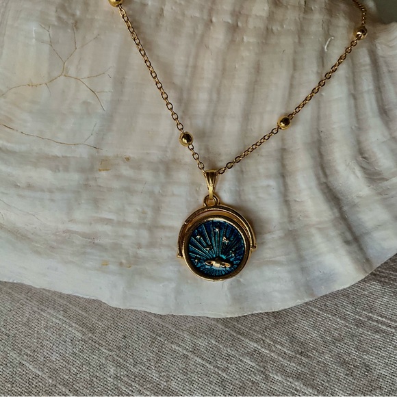 Celestial Sky and Clouds Necklace - Picture 2 of 3